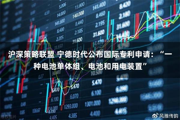 沪深策略联盟 宁德时代公布国际专利申请：“一种电池单体组、电池和用电装置”