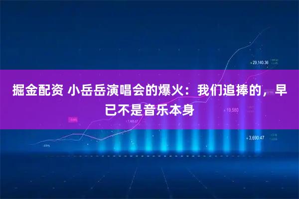 掘金配资 小岳岳演唱会的爆火：我们追捧的，早已不是音乐本身